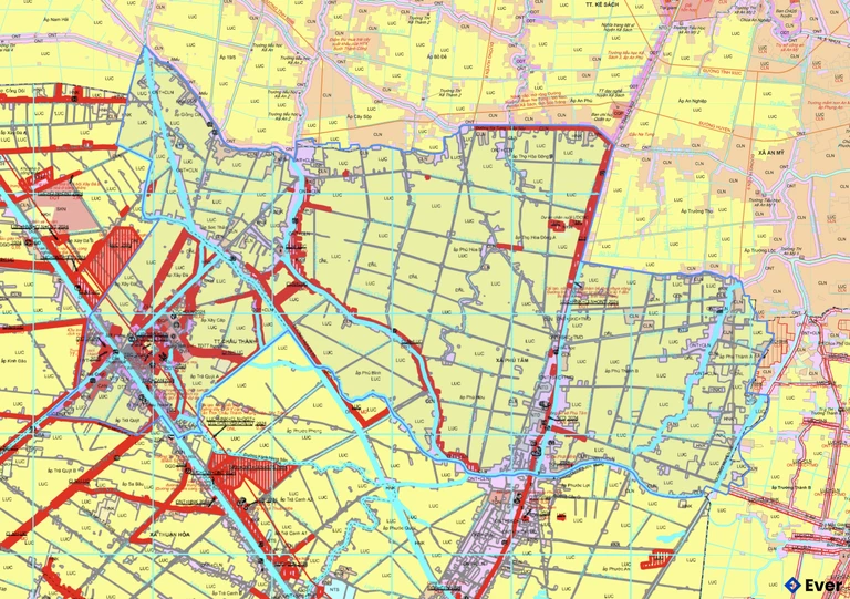 Bản đồ quy hoạch xã Phú Tâm