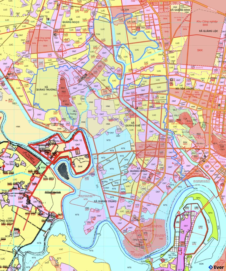Bản đồ quy hoạch xã Quảng Chính