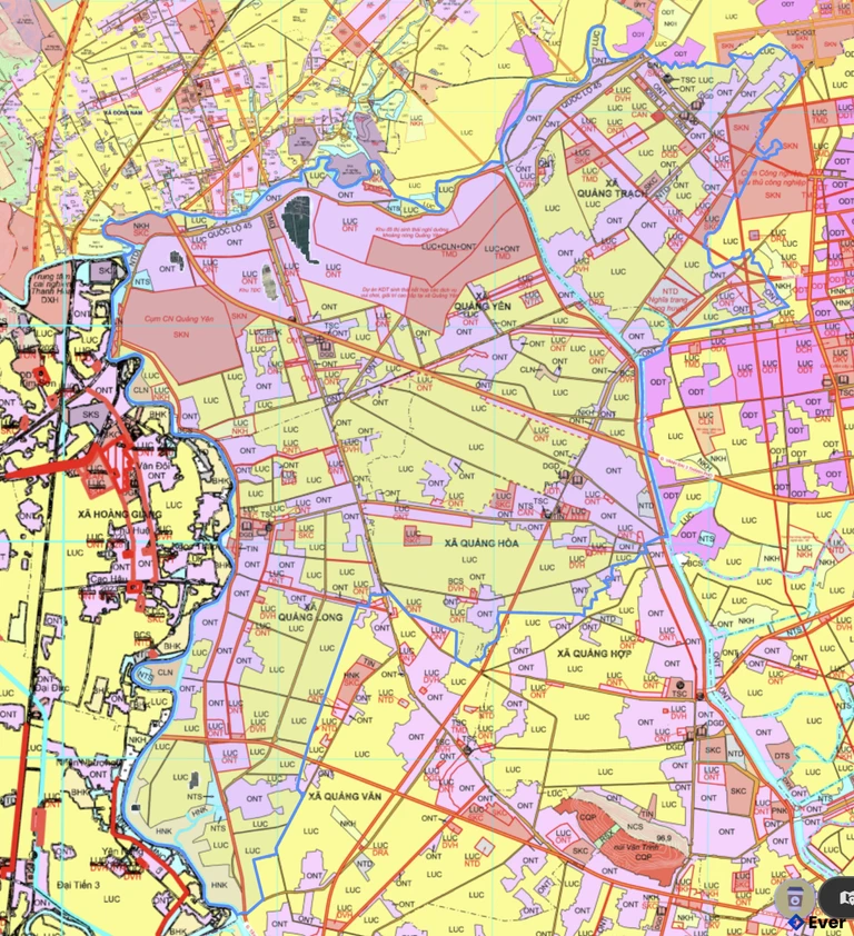 Bản đồ quy hoạch xã Quảng Yên