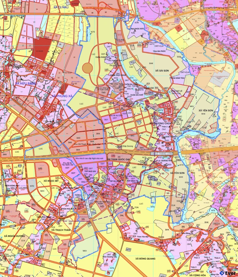 Bản đồ quy hoạch xã Quốc Oai