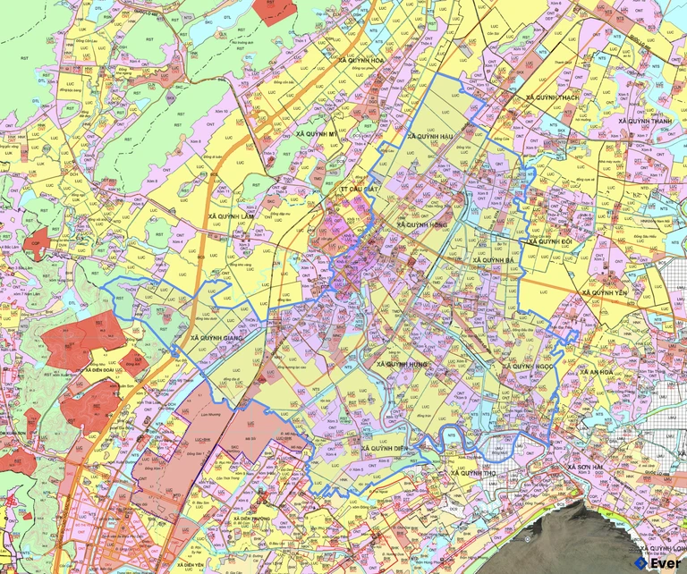 Bản đồ quy hoạch xã Quỳnh Lưu