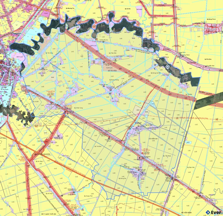 Bản đồ quy hoạch xã Tài Văn