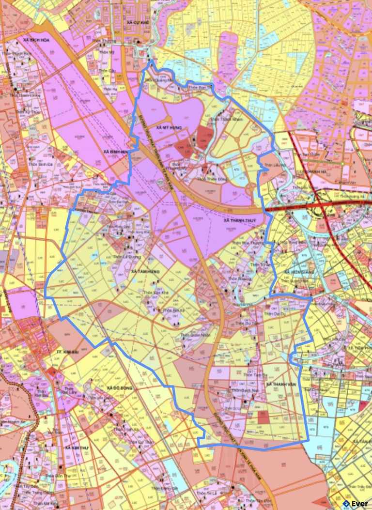 Bản đồ quy hoạch xã Tam Hưng