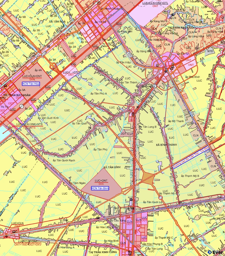 Bản đồ quy hoạch xã Tân Bình