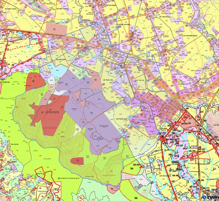 Bản đồ quy hoạch xã Tân Ninh