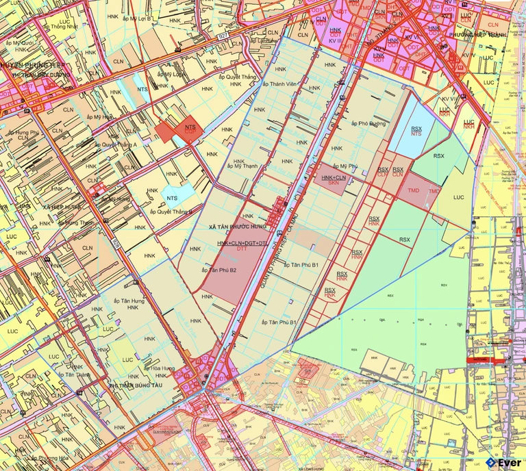 Bản đồ quy hoạch xã Tân Phước Hưng