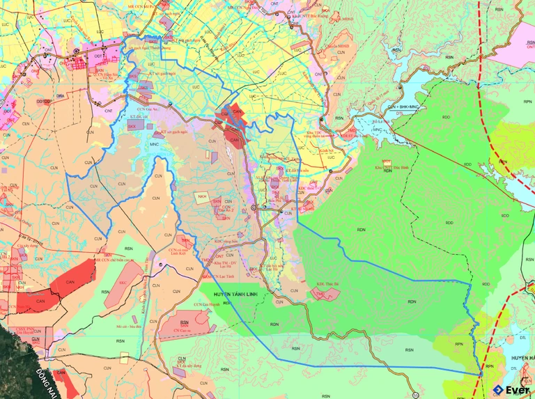 Bản đồ quy hoạch xã Tánh Linh