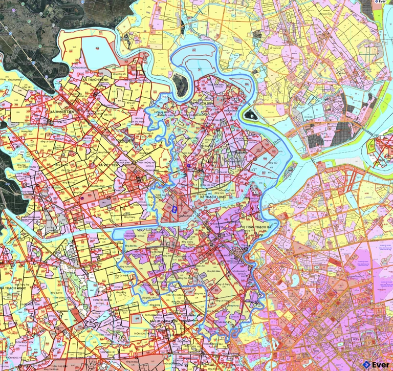 Bản đồ quy hoạch xã Thạch Hà