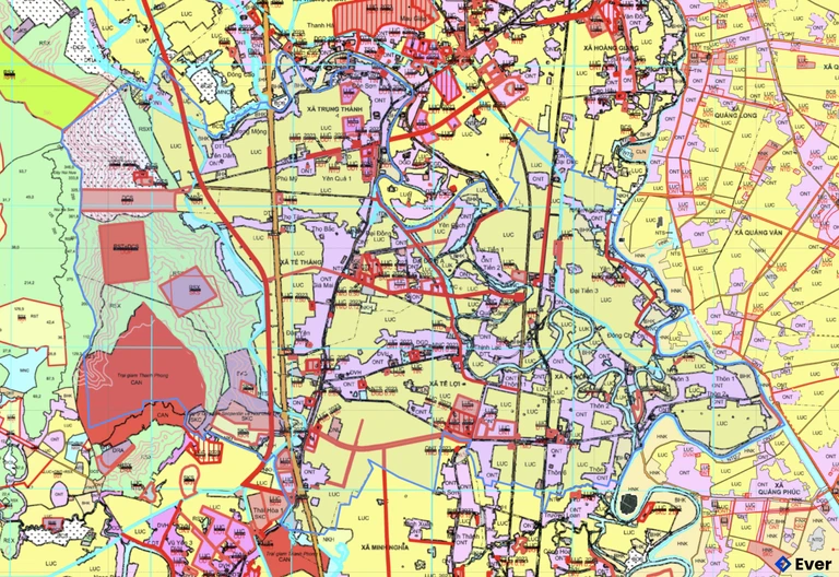 Bản đồ quy hoạch xã Thắng Lợi