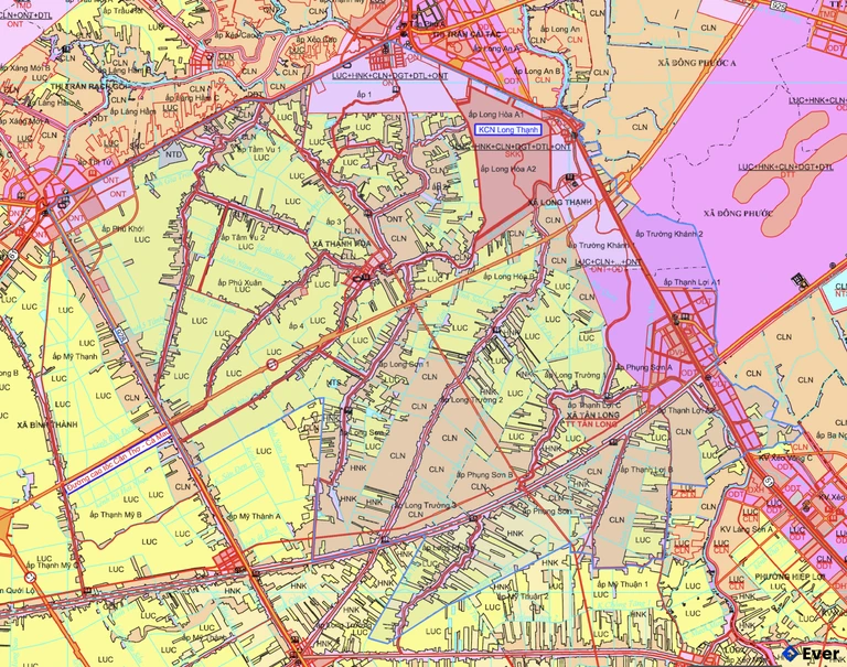 Bản đồ quy hoạch xã Thạnh Hòa