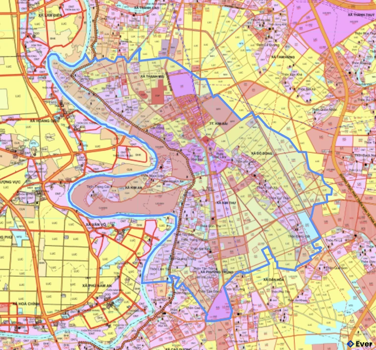 Bản đồ quy hoạch xã Thanh Oai