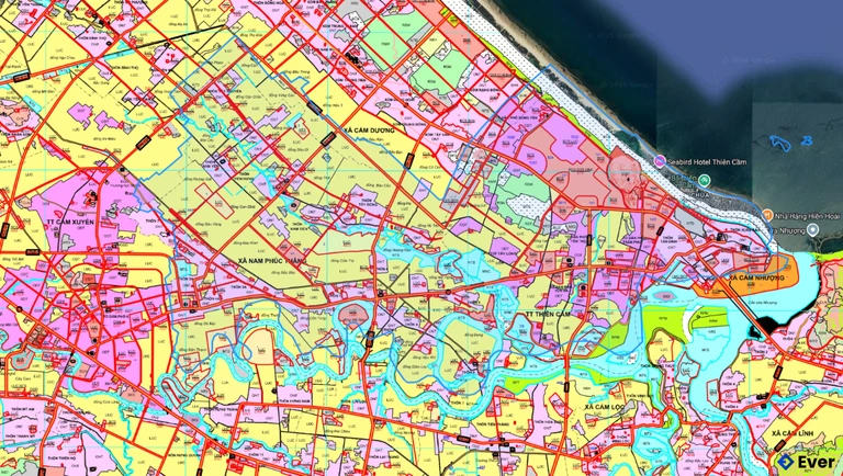 Bản đồ quy hoạch xã Thiên Cầm