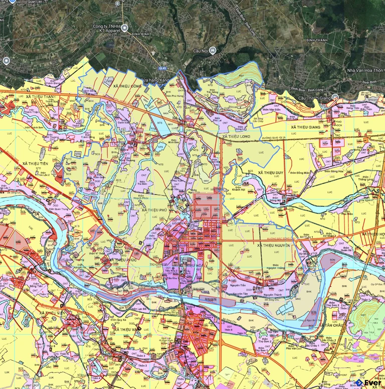 Bản đồ quy hoạch xã Thiệu Hóa