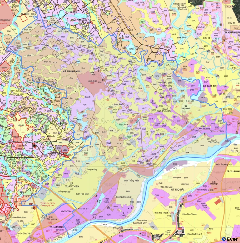 Bản đồ quy hoạch xã Thọ Lập