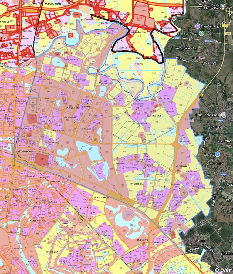 Bản đồ quy hoạch xã Thư Lâm