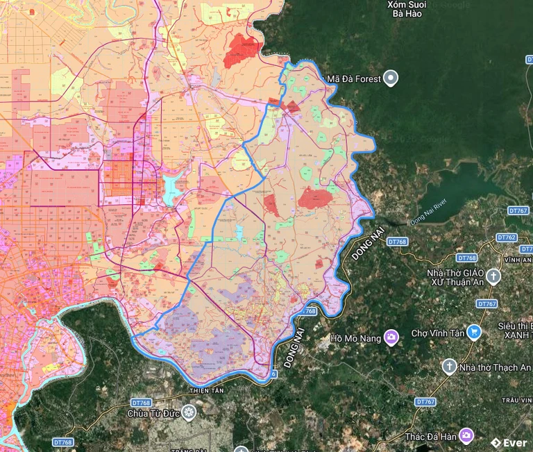 Bản đồ quy hoạch xã Thường Tân