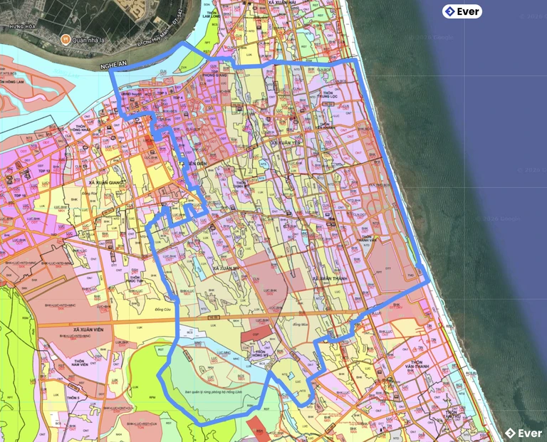 Bản đồ quy hoạch xã Tiên Điền