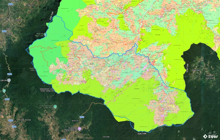 Bản đồ quy hoạch xã Trà Linh sau sáp nhập