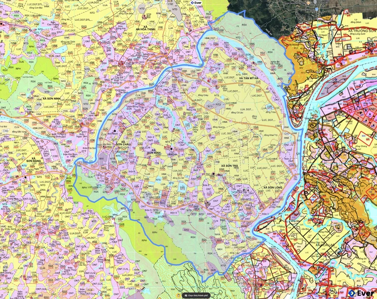 Bản đồ quy hoạch xã Tứ Mỹ
