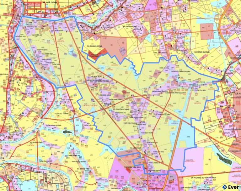 Bản đồ quy hoạch xã Ứng Thiên