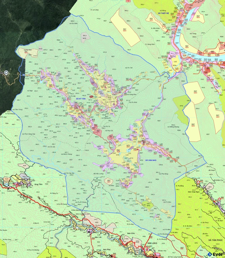 Bản đồ quy hoạch xã Văn Nho