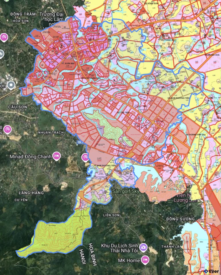 Bản đồ quy hoạch xã Xuân Mai
