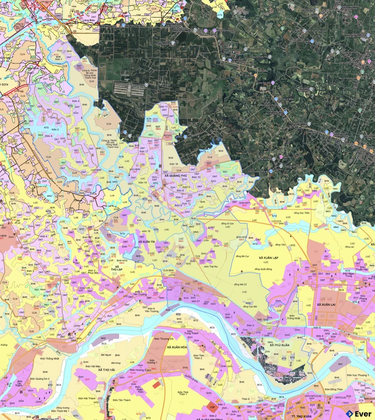 Bản đồ quy hoạch xã Xuân Tín