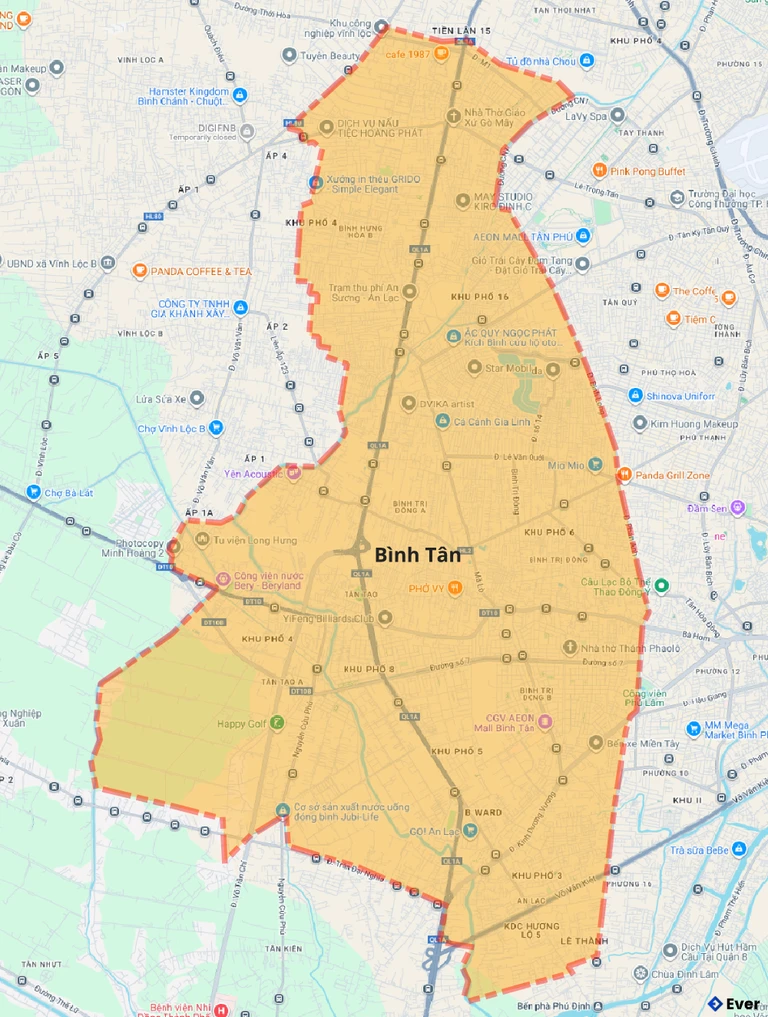 Bản đồ thông quận Bình Tân