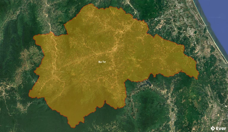 Bản đồ vệ tinh huyện Ba Tơ