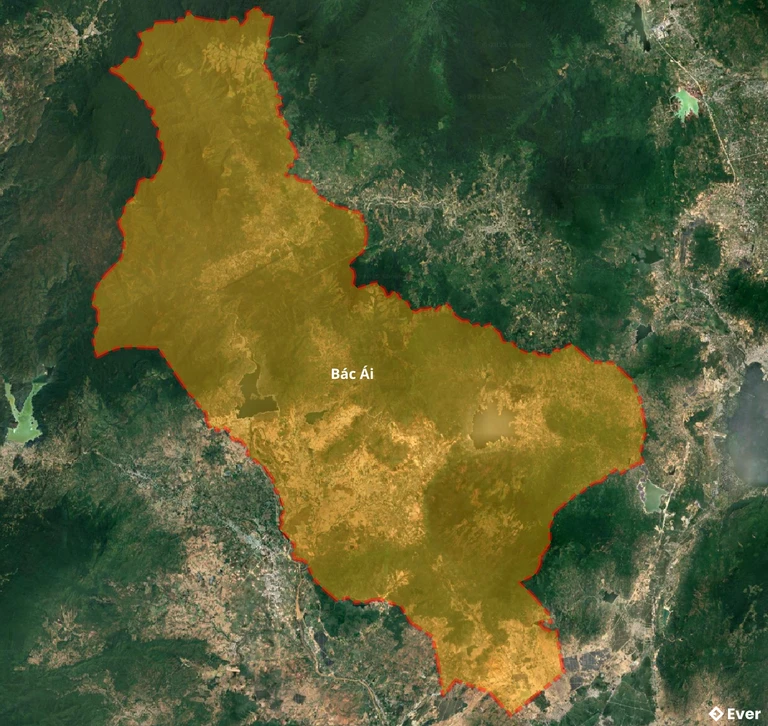 Bản đồ vệ tinh huyện Bác Ái