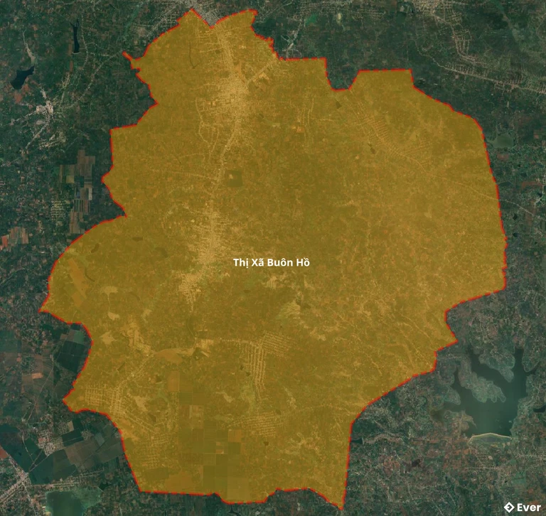 Bản đồ vệ tinh huyện Buôn Hồ