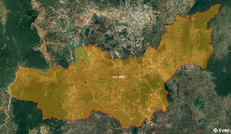 Bản đồ vệ tinh huyện Chư Păh