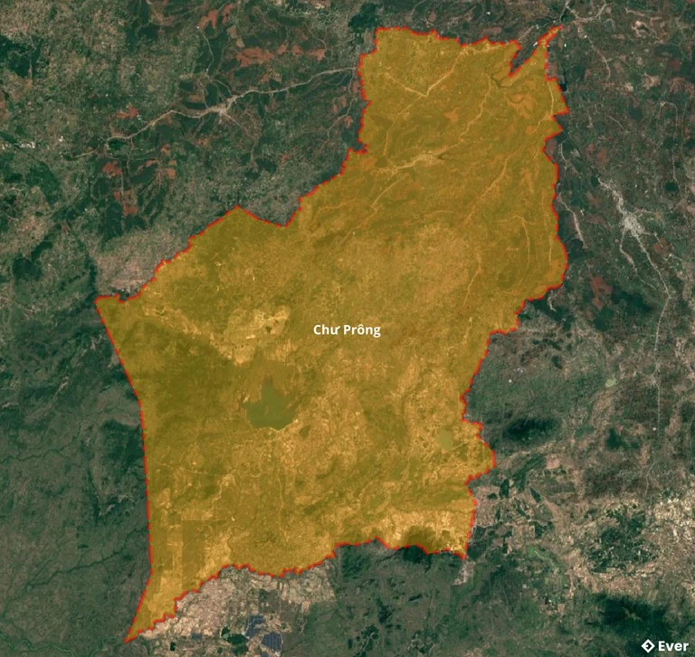 Bản đồ vệ tinh huyện Chư Prông