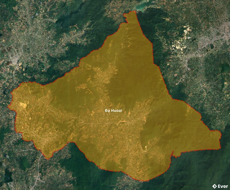 Bản đồ vệ tinh huyện Đa Huoai