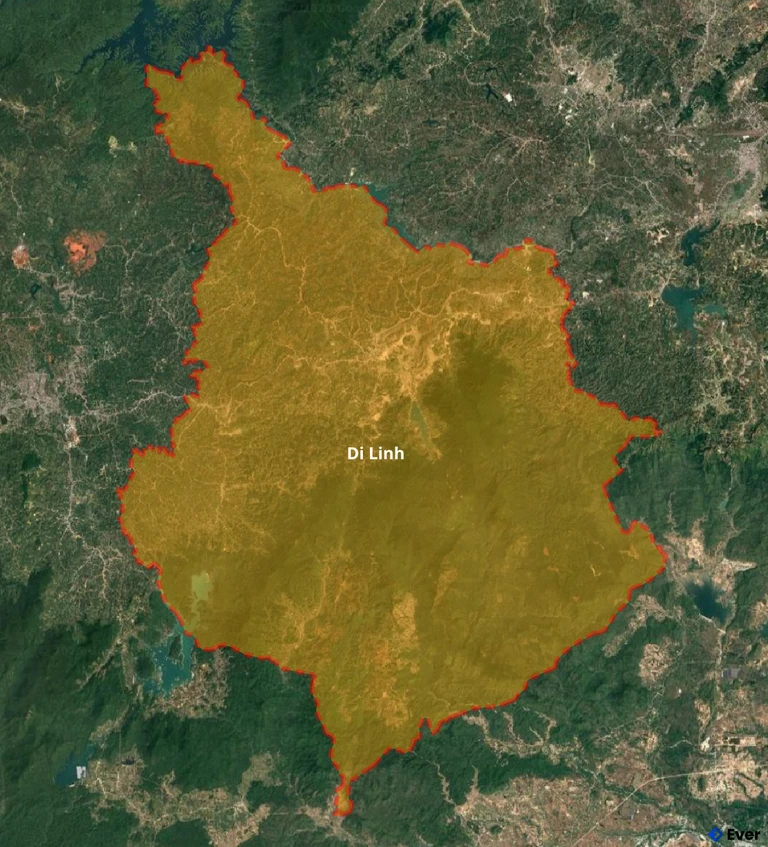 Bản đồ vệ tinh huyện Di Linh