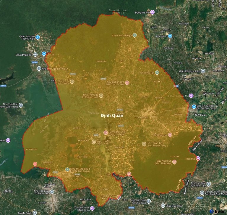 Bản đồ vệ tinh huyện Định Hóa