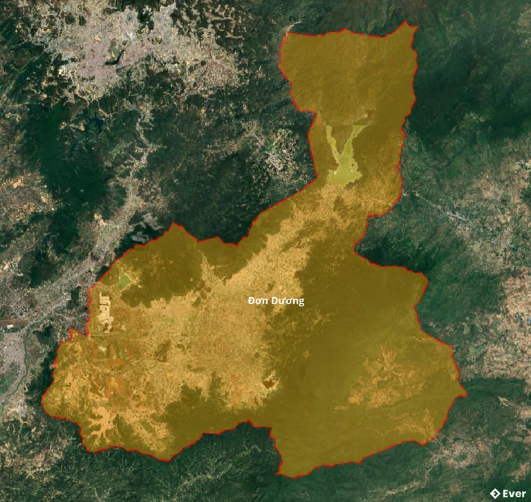 Bản đồ vệ tinh huyện Đơn Dương