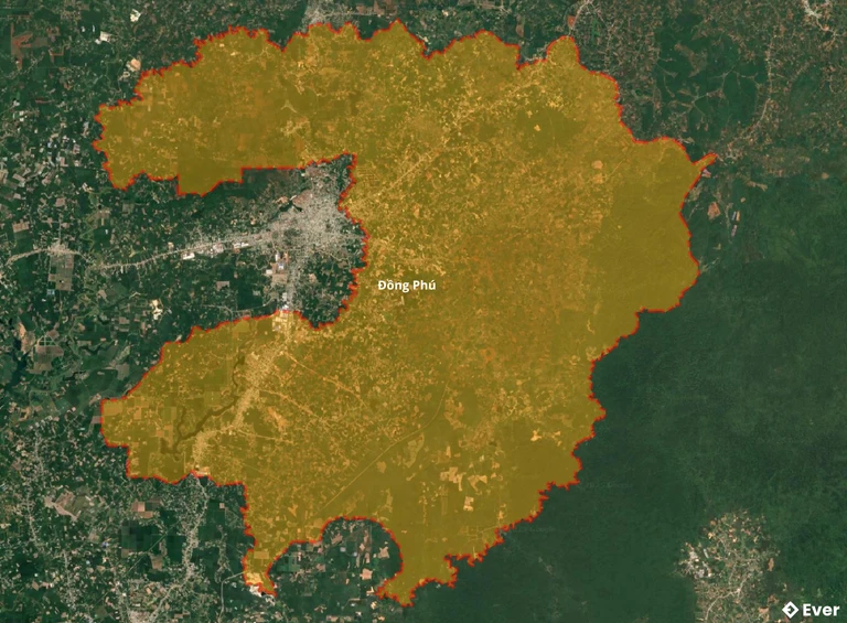 Bản đồ vệ tinh huyện Đồng Phú