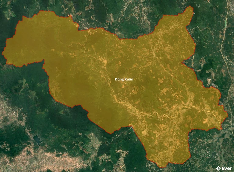 Bản đồ vệ tinh huyện Đồng Xuân