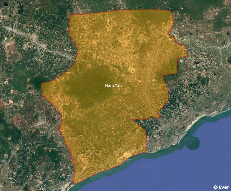Bản đồ vệ tinh huyện Hàm Tân