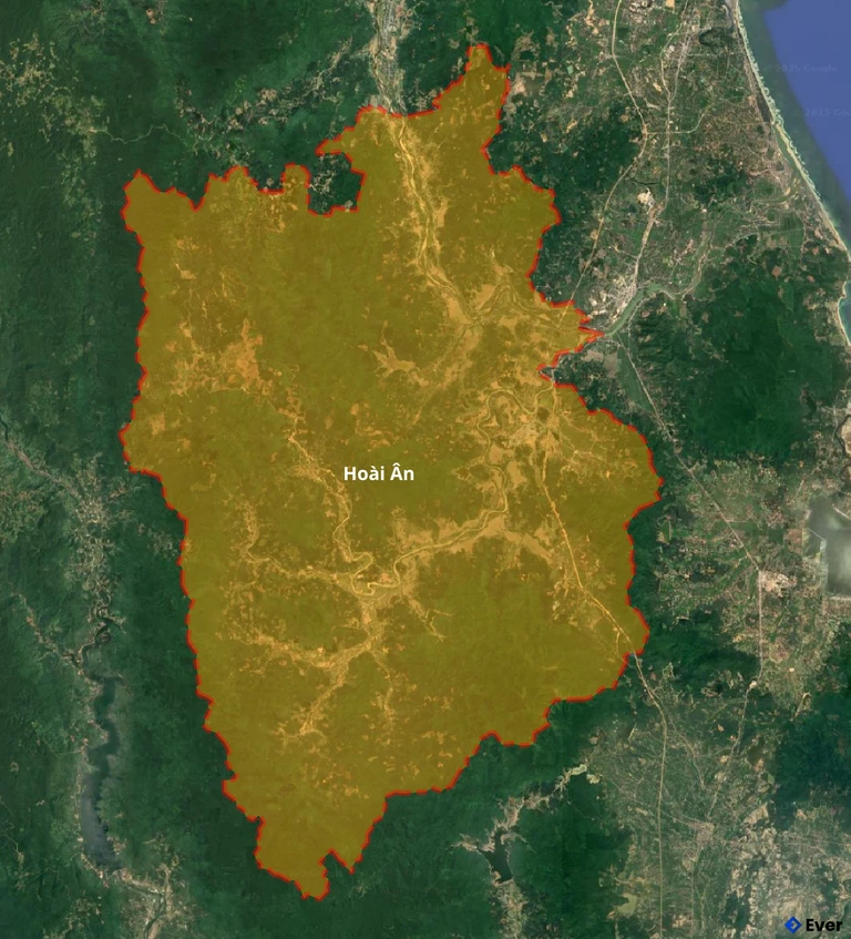 Bản đồ vệ tinh huyện Hoài Ân