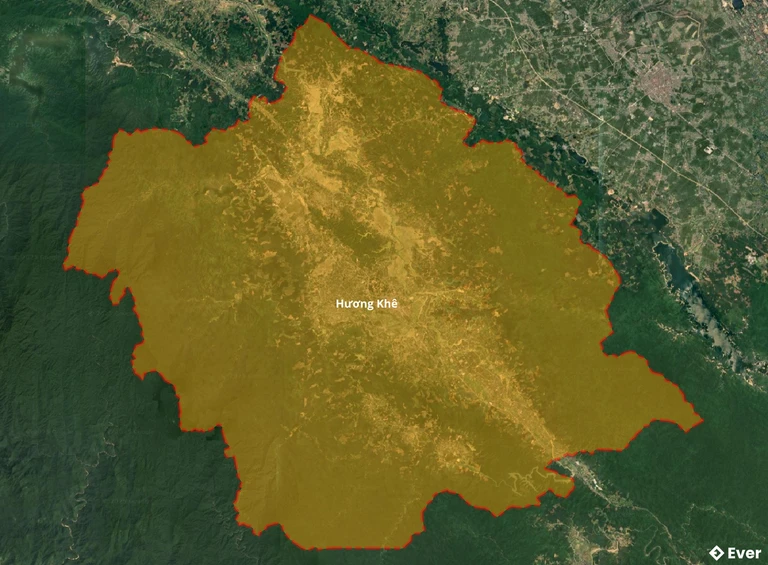 Bản đồ vệ tinh huyện Hương Khê