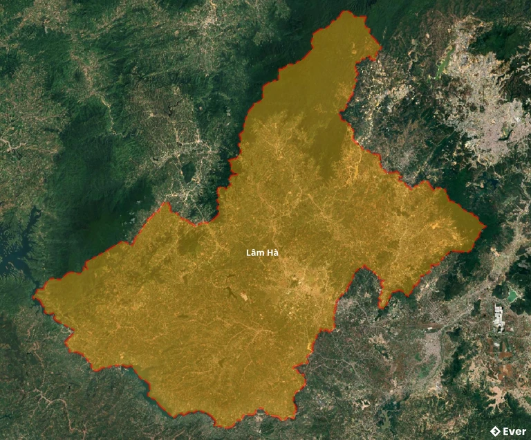 Bản đồ vệ tinh huyện Lâm Hà