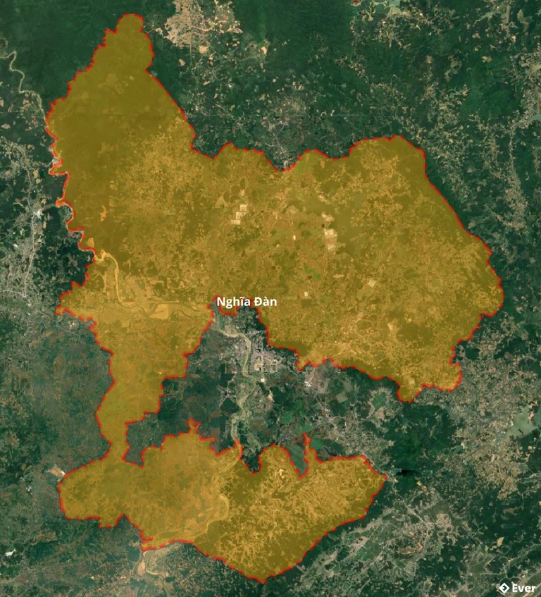 Bản đồ vệ tinh huyện Nghĩa Đàn