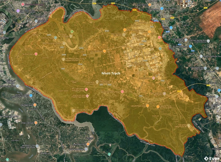 Bản đồ vệ tinh huyện Nhơn Trạch