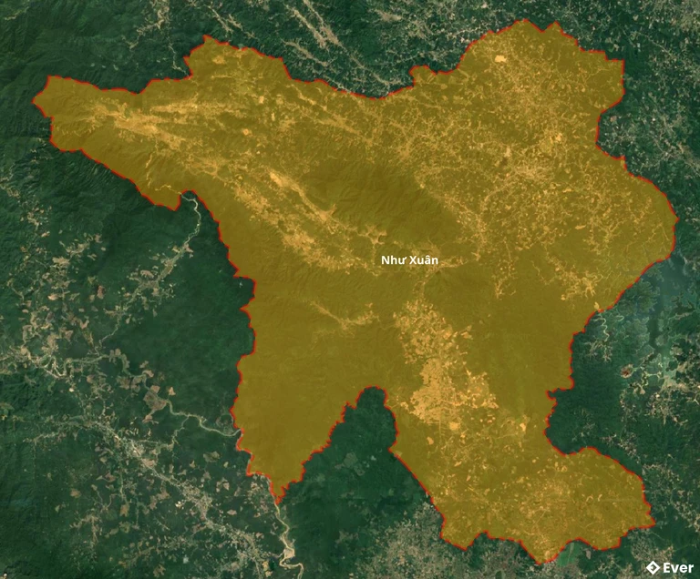 Bản đồ vệ tinh huyện Như Xuân