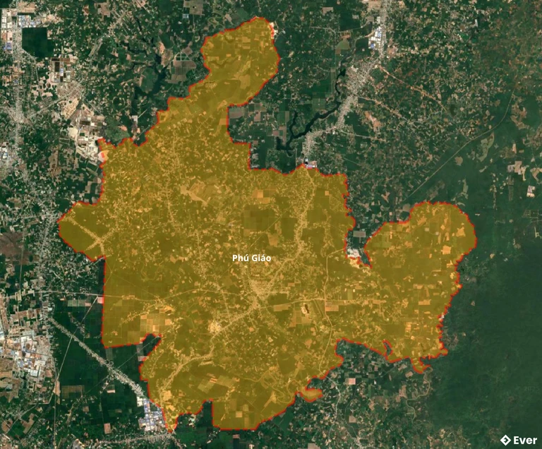 Bản đồ vệ tinh huyện Phú Giáo