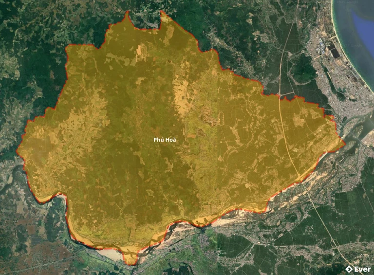 Bản đồ vệ tinh huyện Phú Hòa