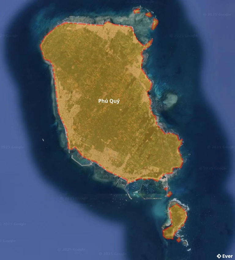 Bản đồ vệ tinh huyện Phú Quý