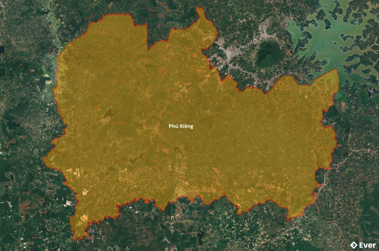 Bản đồ vệ tinh huyện Phú Riềng